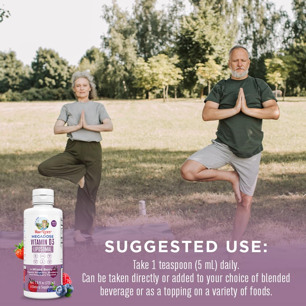 Megagose Vitamin D3 Liposomal by MaryRuth's| Vitamin D 4000 IU | Ultra Absorption | Immune Support for Adults | Bone Health | VIT D3 | Vegan | Sugar Free | Gluten Free | Non-GMO | 45 Servings