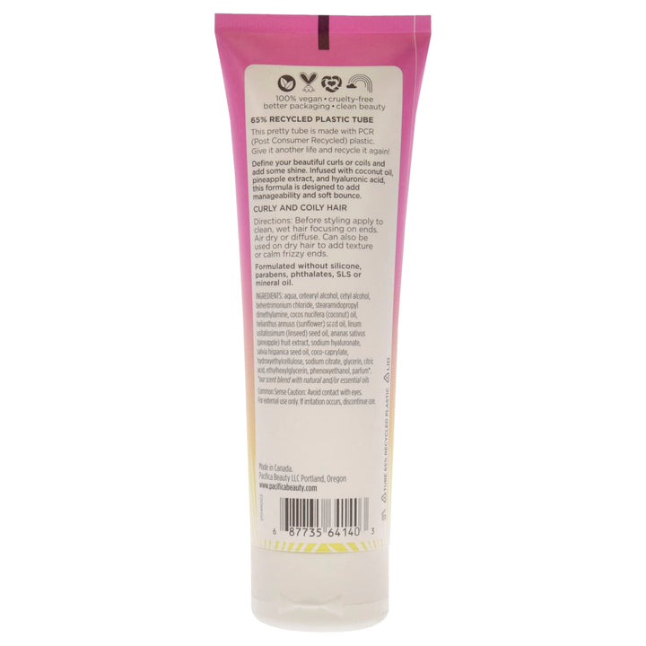 Pacifica Beauty Swirl Curl Defining Cream, Pineapple, White, 4 Fl Oz