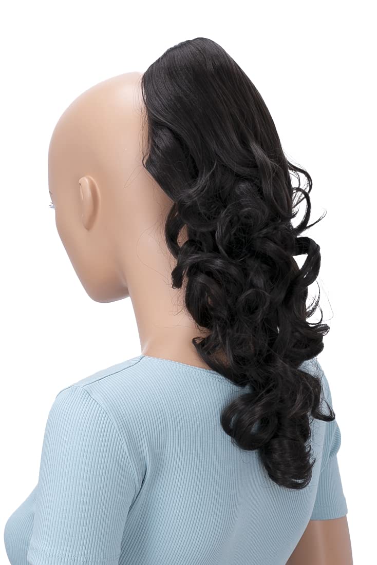Dark brown # 4 H202 : PRETTYSHOP 20 Hair Piece Pony Tail Clip On Extension Voluminous Curly Heat-Resisting Dark brown # 4 H202
