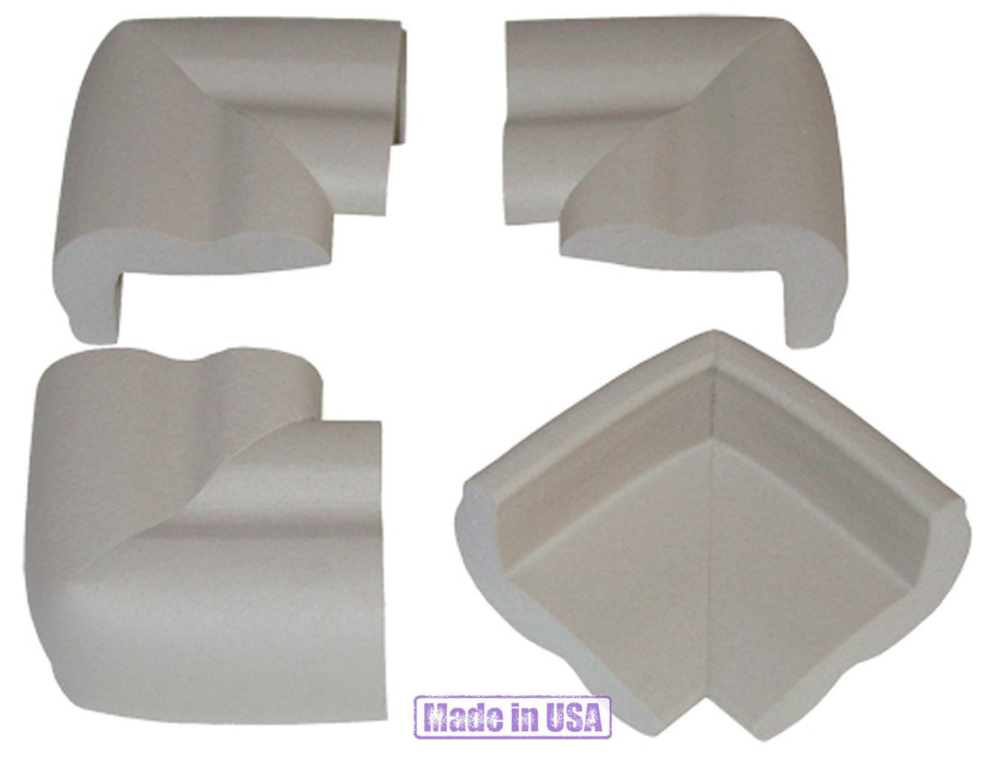 KidKusion Jumbo Corner Cushion | Made in USA | Taupe | 4 Pack | Furniture and Corner Protector