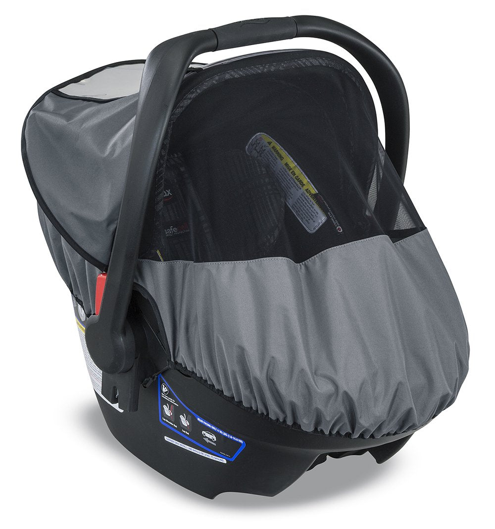 Britax B-Covered All-Weather Infant Car Seat Cover - UPF 50 - Waterproof - Ventilated Mesh Window for Insect Protection , 16x17x25 Inch (Pack of 1)