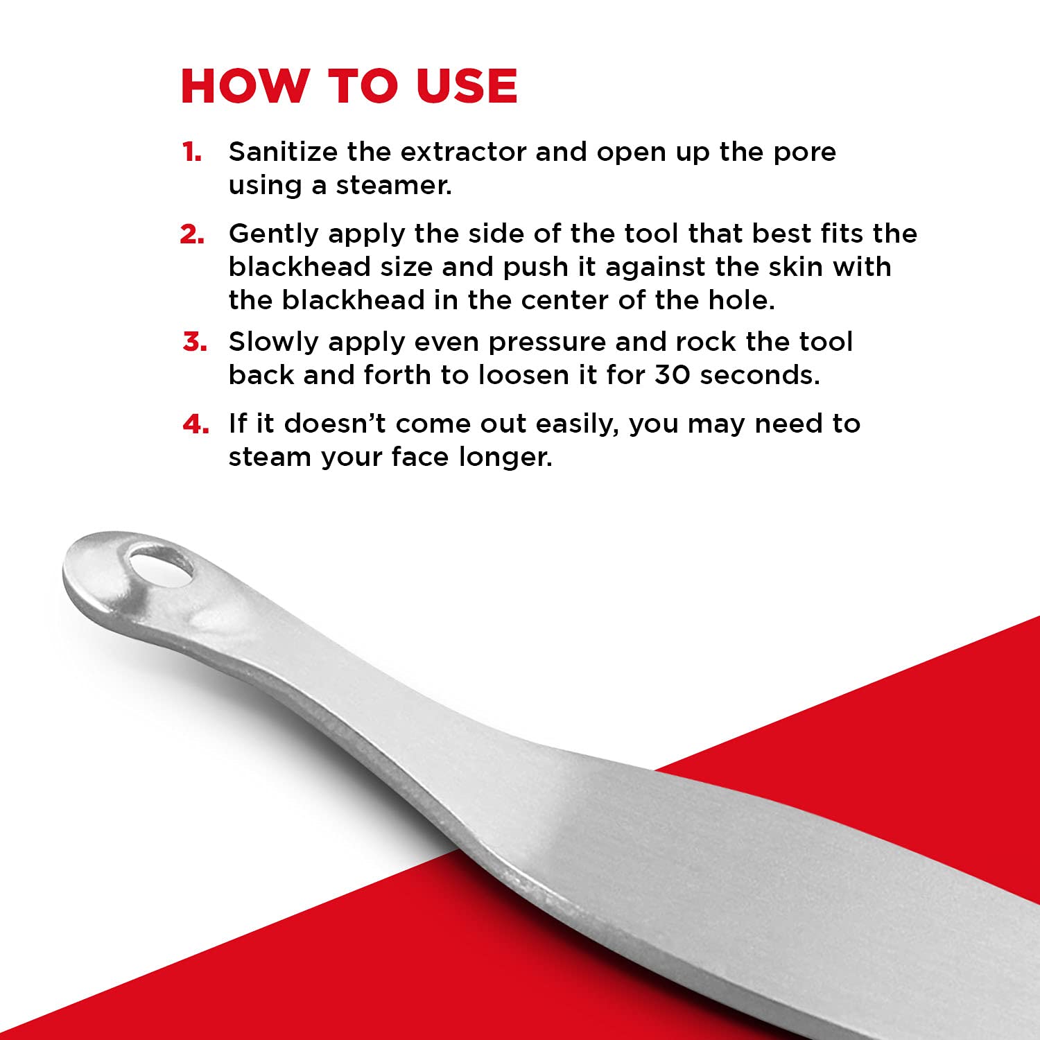 Seki Edge Blackhead Remover (SS-801) - Comedone Extractor for Blackheads & Whiteheads - Professional Pimple Popper Tool with 2 Hole Sizes