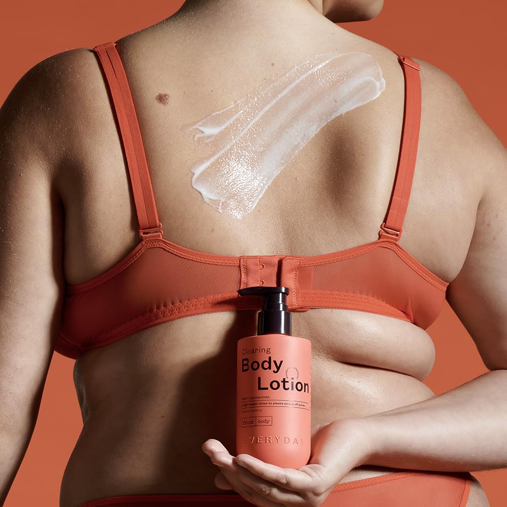 frank body Clearing Body Lotion | Vegan & Cruelty Free |Lightweight, Fast-Absorbing Gel-Lotion| With Niacinamide for a Healthy Skin Barrier | Mandarin & Cedarwood Scented (250ml / 8.45 fl oz)
