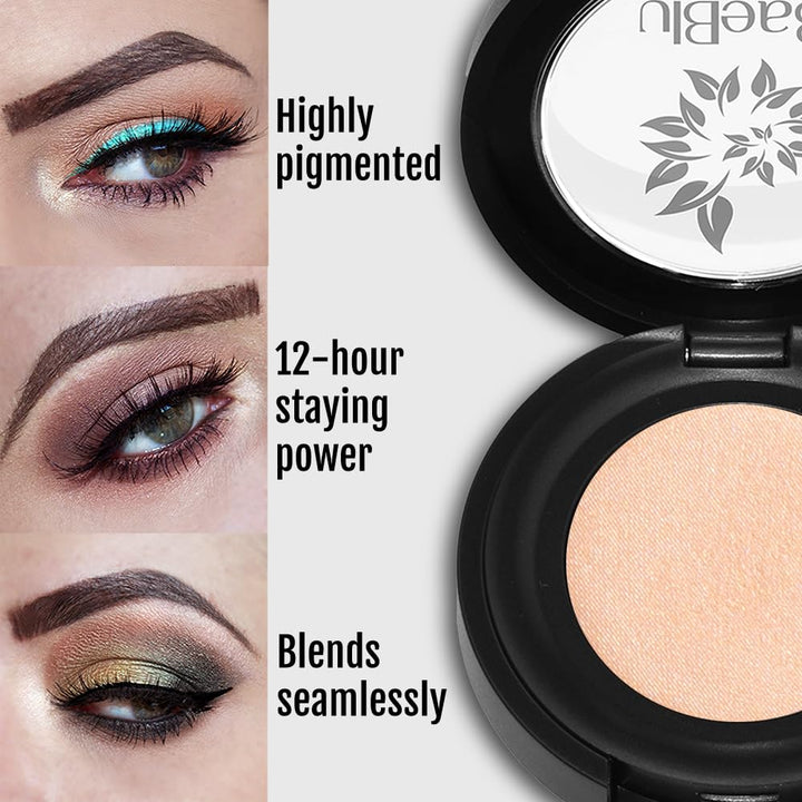 Peach Ice : Best Organic 100% Natural Vegan Eyeshadow Makeup, Made in USA, Finely Pressed Velvety Smooth Eyeshadow Pigment by BaeBlu, Peach Ice