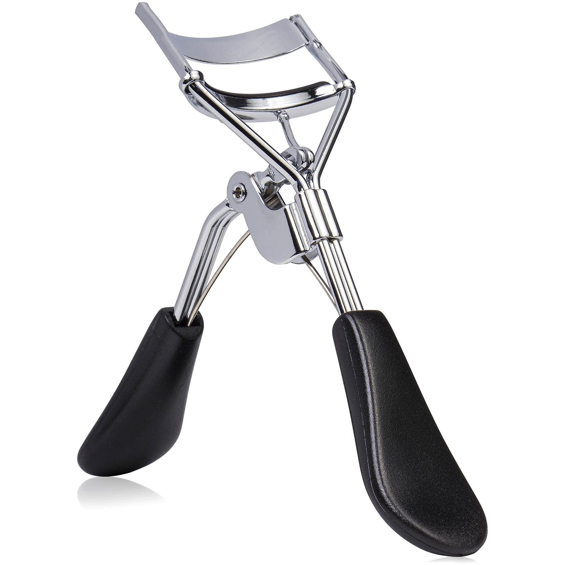 SHANY Luxe Lashes Eyelash Curler - Professional Makeup Tool for Eyelashes with Two Silicone Refill/Replacement Pads - Black and Silver