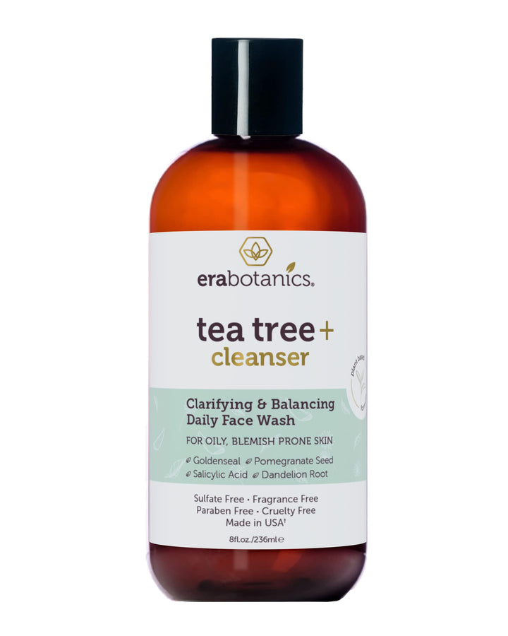 Tea Tree Oil Face Cleanser & Body Wash for Dry, Oily, Acne Prone Skin & Rosacea 8oz Natural & Organic Facial Wash to Moisturize, Nourish, Soothe Redness & Inflammation