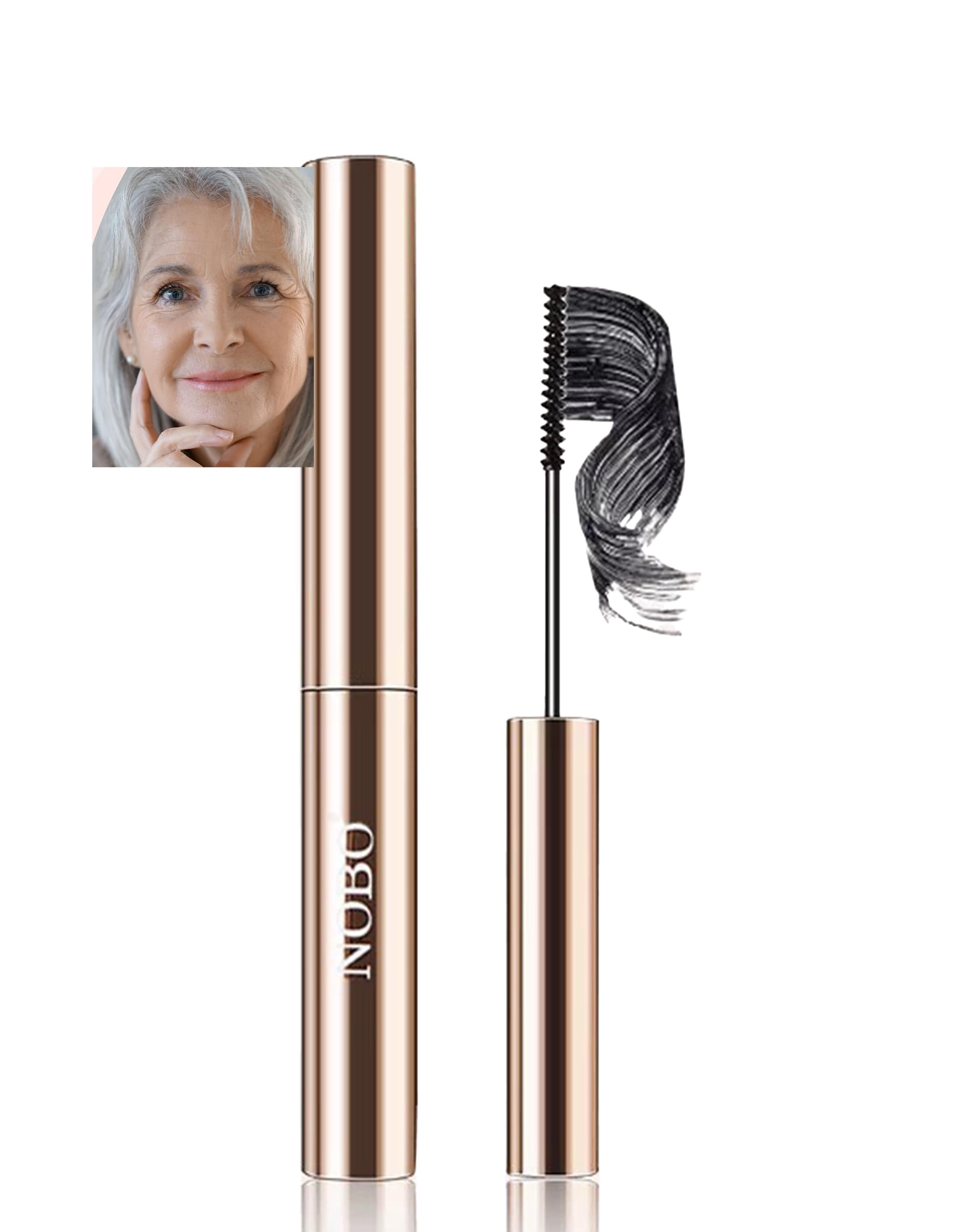 Black Mascara for Fine Short Lash & Older Women & Mulit-layered Lashes, Ultimate Length Volumizing Lower Bottom Lashes Mascara, Ultra-Precise Slim Adjustable Brush to Any Angle, Smudge-proof