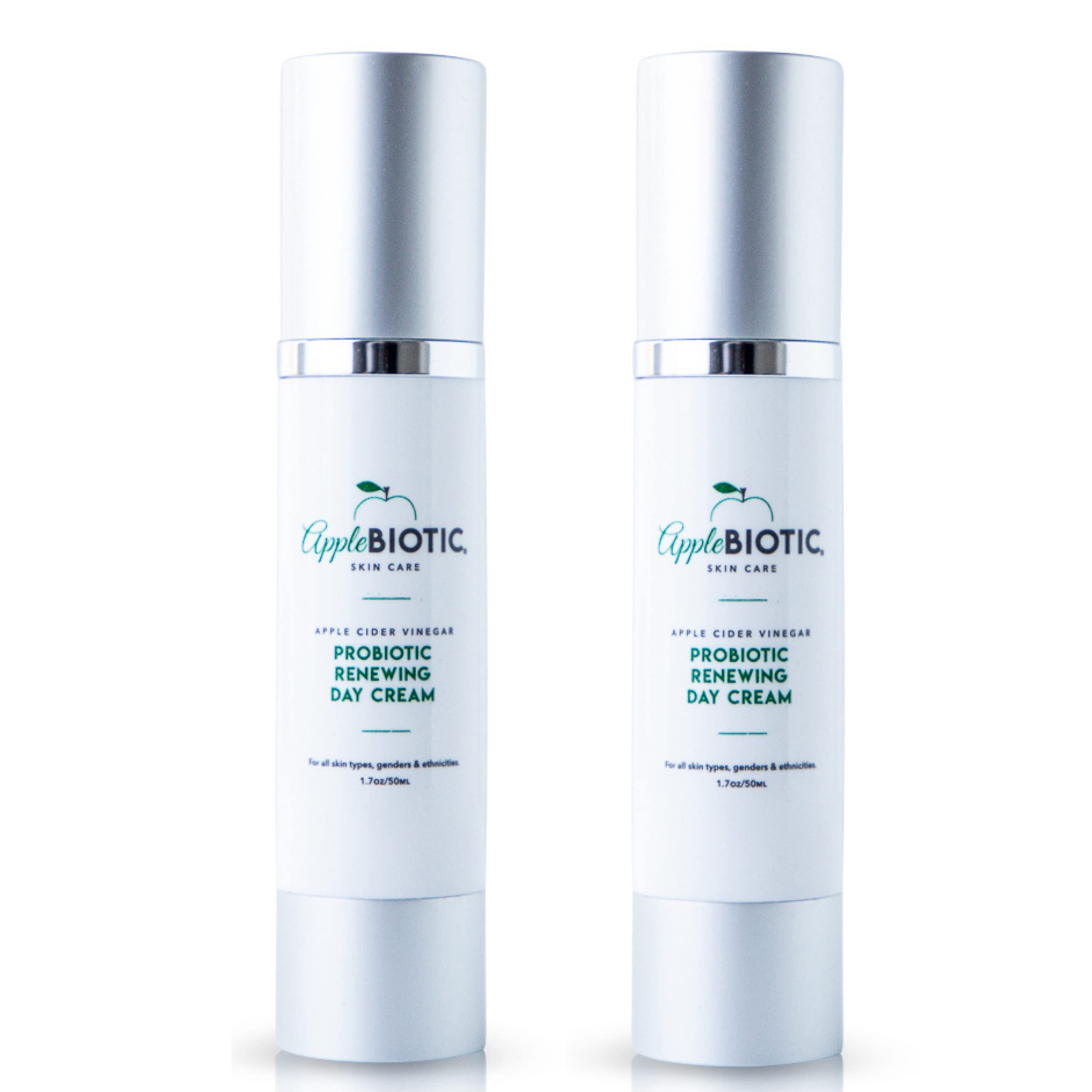 Apple Cider Vinegar Face Cream 2 PK - Hydrating, Redness Relief Face Moisturizer Lotion For Dry, Oily, Sensitive Skin, Natural Green Tea, Chamomile, Raw ACV Anti-Aging Skincare