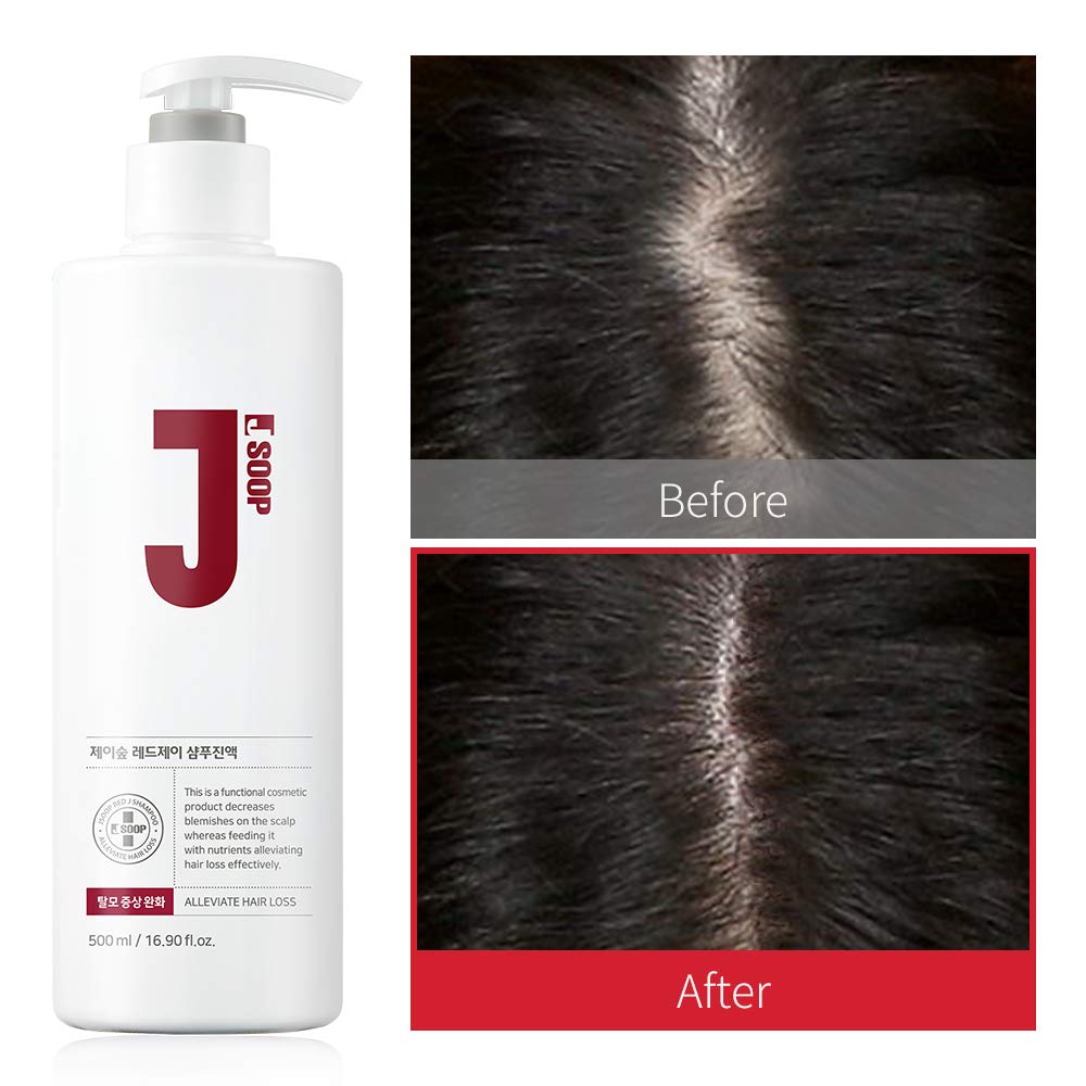 JSOOP Red J Shampoo 500ml / Anti-Hair Loss, Low Skin Irritation, Reduces Redness of The Scalp