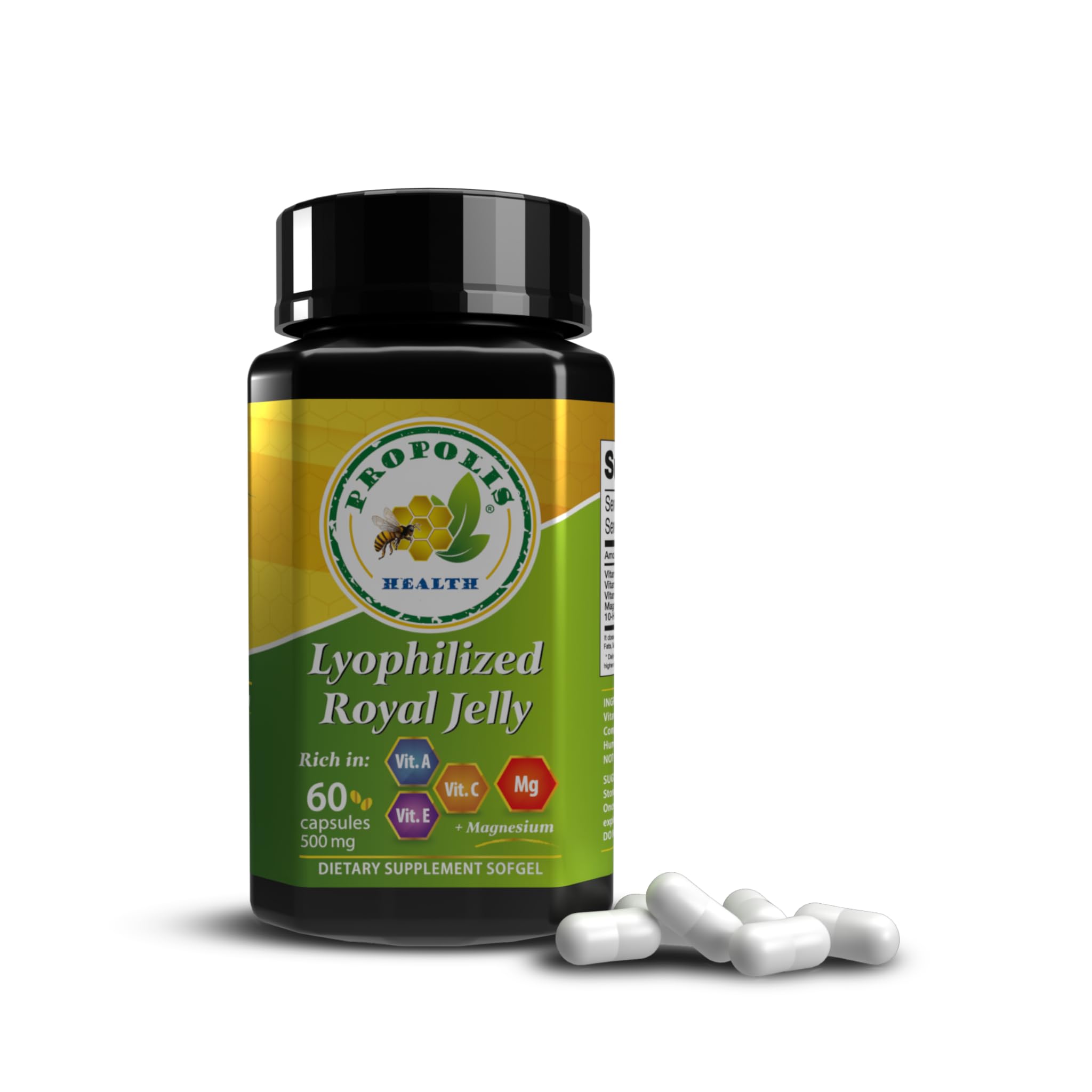 Pure Royal Jelly - 15mg 10-HDA - Magnesium 300mg - Brain Fuel - Super Antioxidant - Immune and Cognitive System Support - Enhance Your Brain Functions