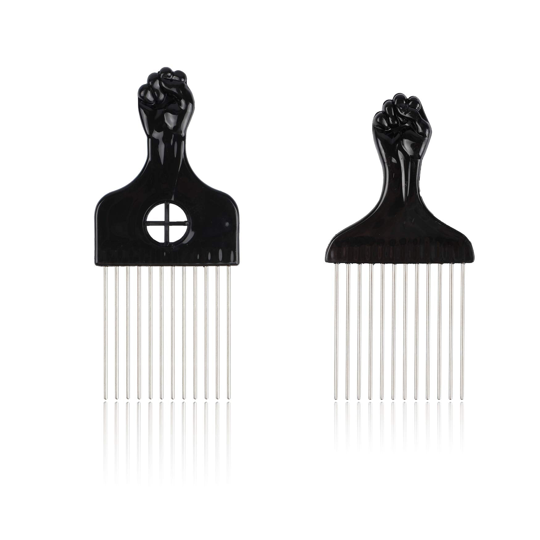 Folansy 5 Pcs Afro Comb Metal African American Pick Comb Hairdressing Styling Tool Hair Pick for Hair Styling