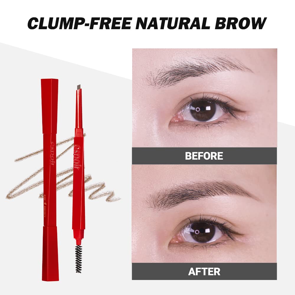 Espoir The Brow Balance Pencil #6 Light Taupe | Eye Brow Pencil Quick and Easy to Draw without Clumping with Slim Triangle Shape| A Detailed and Rich Eyebrow Texture | Korean Eyebrow Makeup