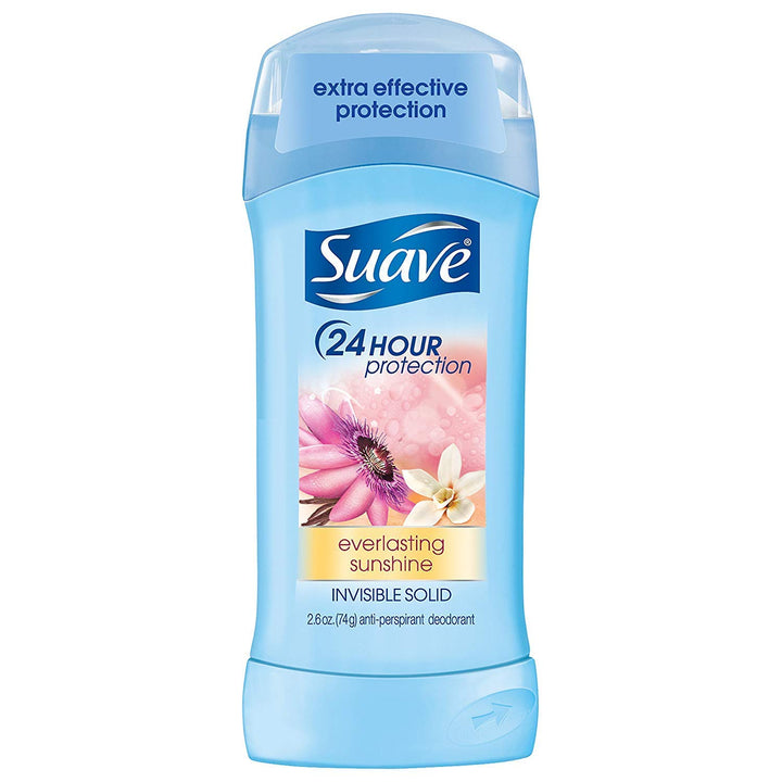 Suave Deodorant 2.6 Ounce 24Hr Everlast Sunshine Invis.Solid (76ml) (3 Pack)