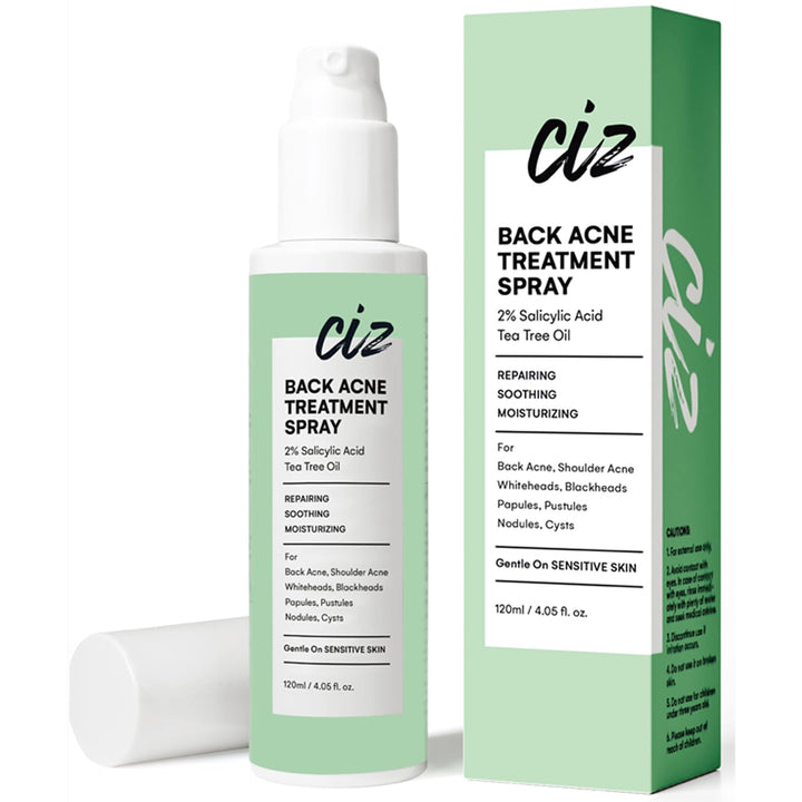 CIZ 2% Salicylic Acid Body Treatment with Herbal Formula, Tea Tree Oil For Teens, Back Acne Solution, 4.05 Ounce