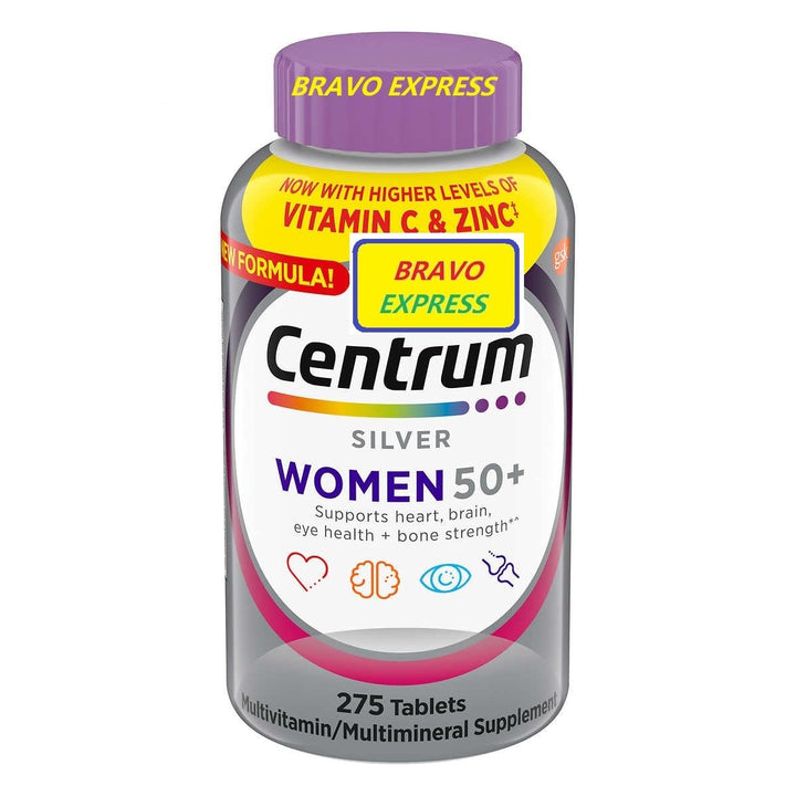 Generic Bravo EXPRESSCentrum Silver Women 50+ 50 Plus Multivitamin, MultivitaminS, 275 Tablets, with Bravo Express Sticker