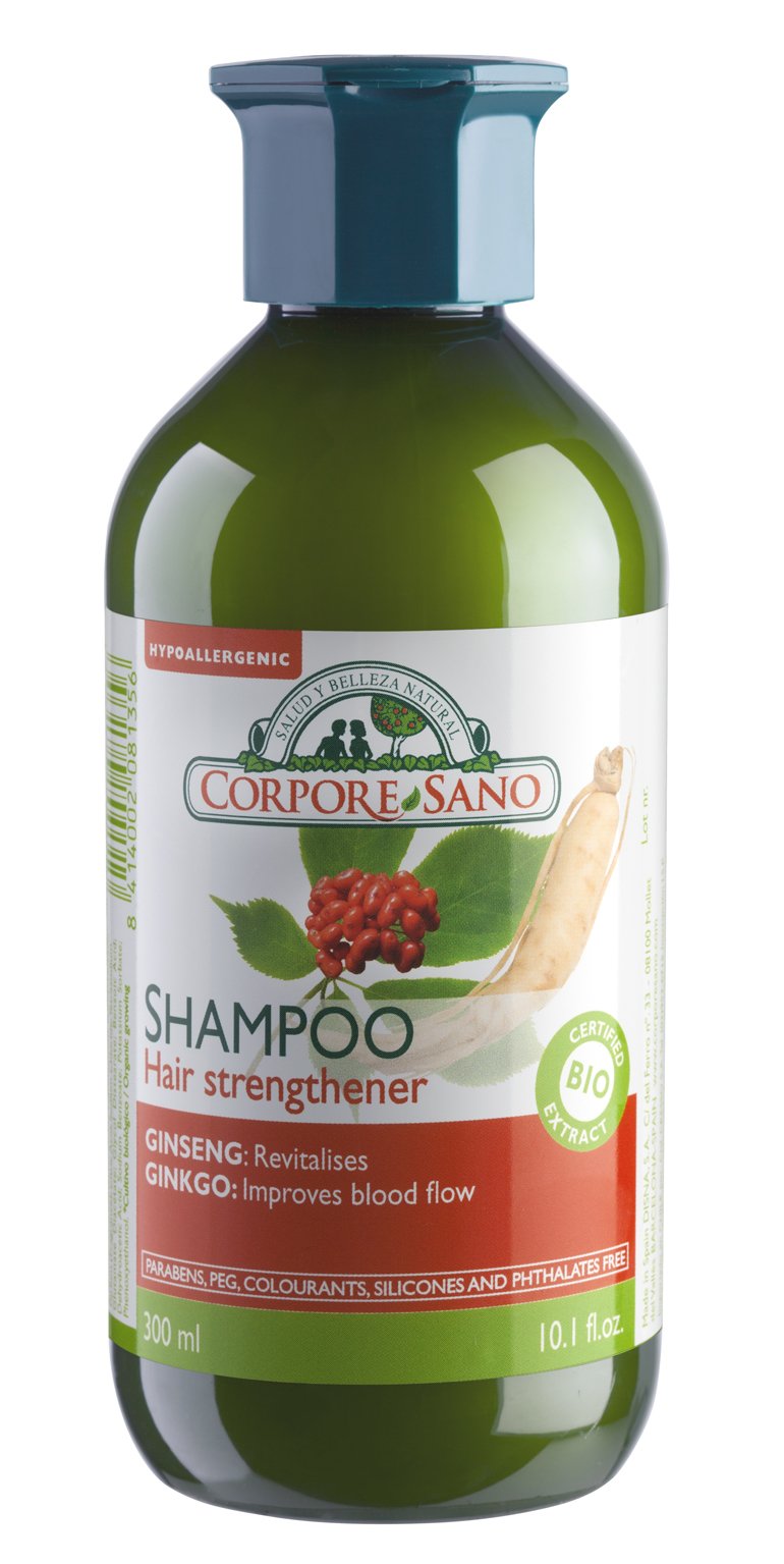 CORPORE SANO Gingseng,Ginkgo and Eleuterococus SHAMPOO-CERTIFIED ORGANIC-HYPOALLERGENIC-300 milim/10.1 FL OZ