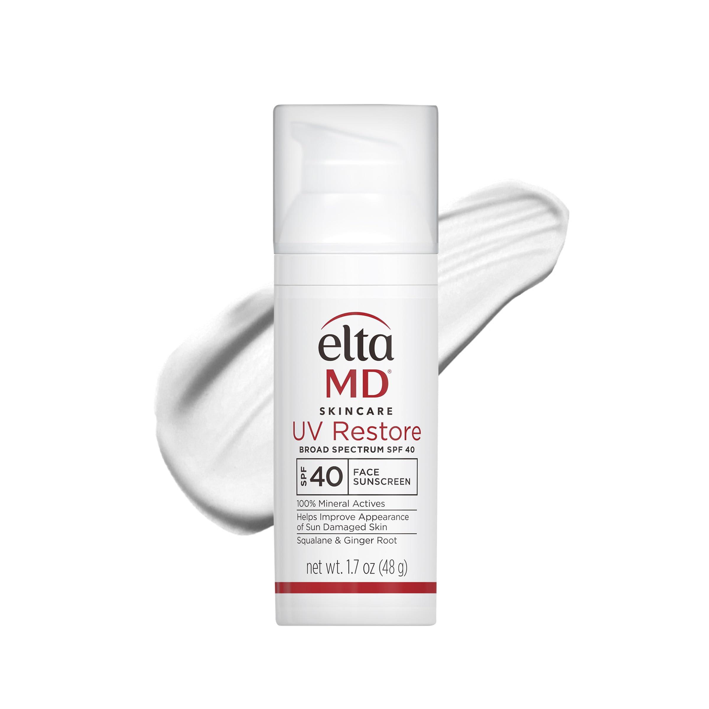 EltaMD UV Restore Anti-Aging Face Sunscreen Broad-Spectrum SPF 40, Mineral Sunscreen Moisturizer to Improve Sun Damaged Skin, Oil Free, Fragrance Free, Non Greasy,2 fl. oz.