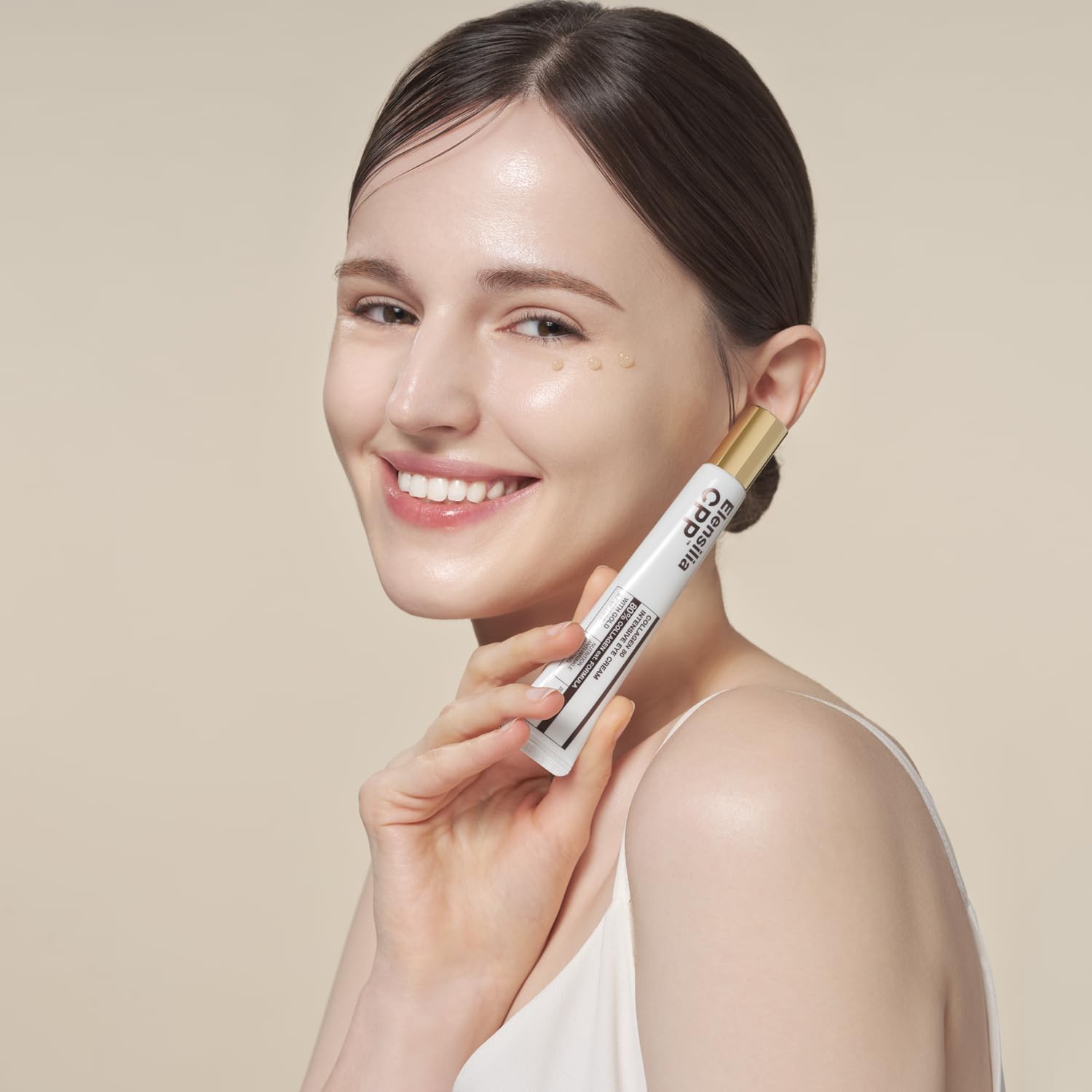 Elensilia 80% Collagen With Gold Peptides Eye Cream - Snail Secretion Filtrate + Matrixyl 3000 + Haloxyl For Wrinkles, Dark Circles, Moisturizer - Korean Skin Care, 0.7 fl.oz