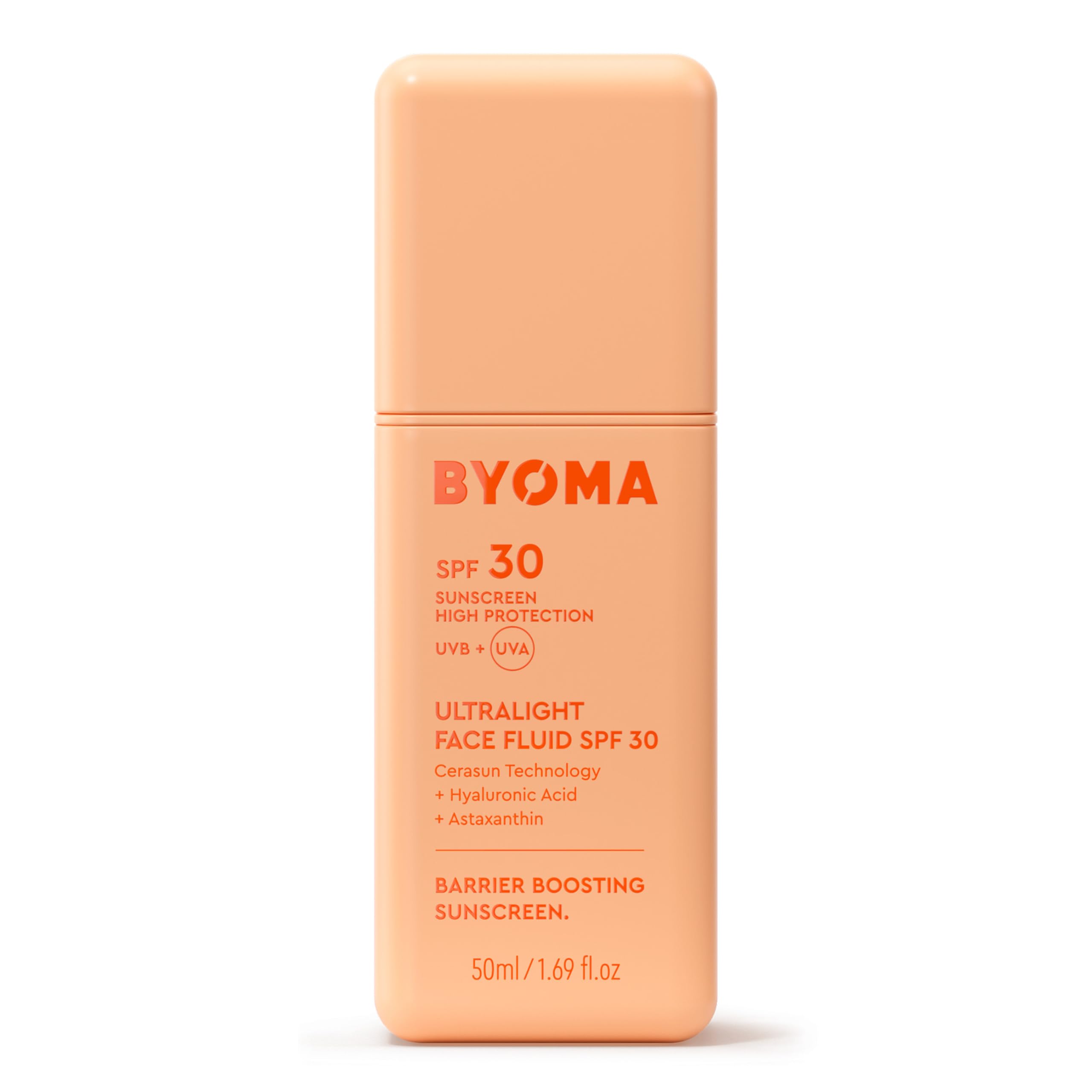 BYOMA SPF 30 Face Fluid - Ultra-Lightweight Facial Sunscreen for All Skin Tones - Luminous Glow, No White Cast - SPF Moisturizer Strengthens Skin Barrier - 1.69 fl.oz