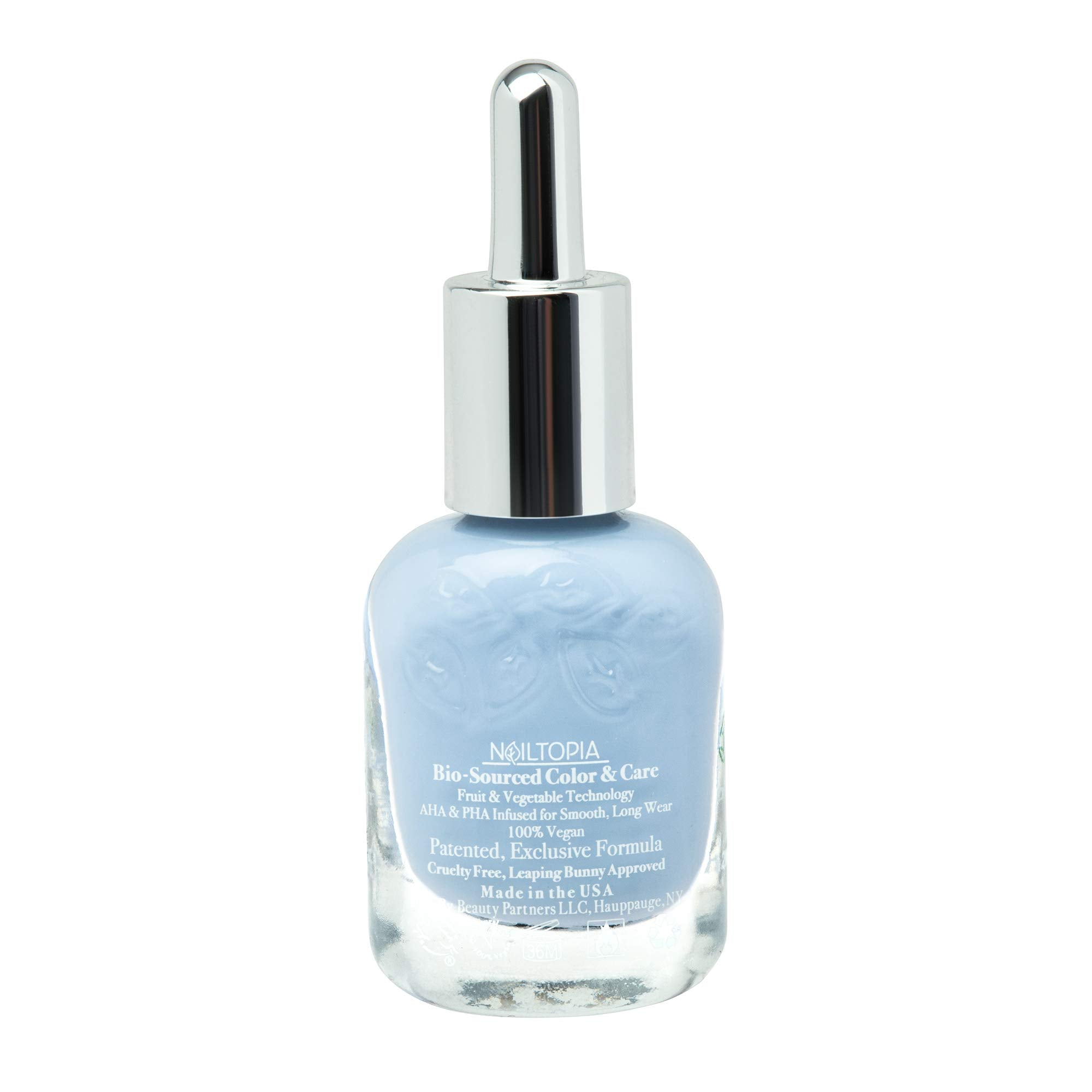 Nailtopia - Plant-Based Chip Free Nail Lacquer - Non Toxic, Bio-Sourced, Long-Lasting, Strengthening Polish - Bali Baby (Powder Blue) - 0.41oz