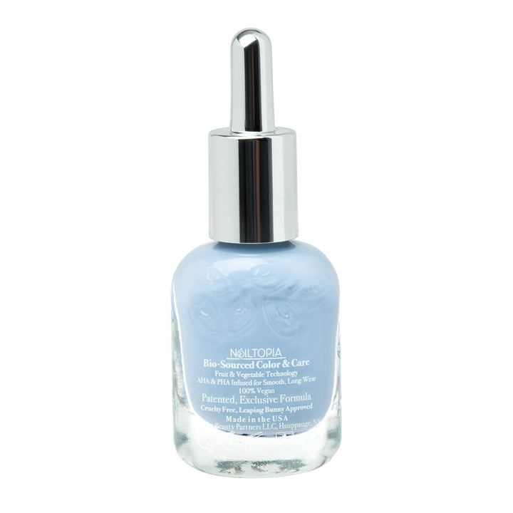 Nailtopia - Plant-Based Chip Free Nail Lacquer - Non Toxic, Bio-Sourced, Long-Lasting, Strengthening Polish - Bali Baby (Powder Blue) - 0.41oz