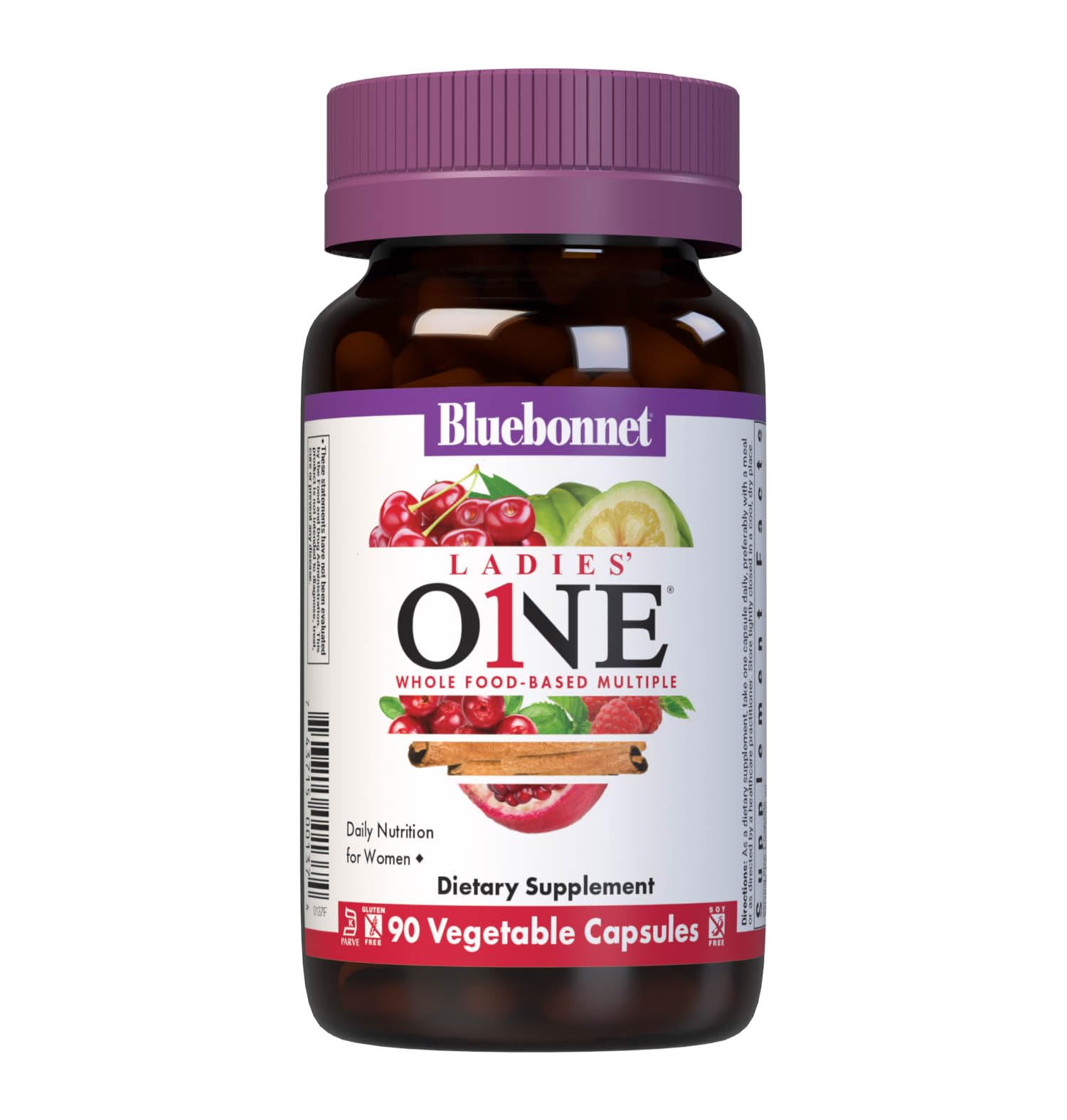 Bluebonnet Nutrition Ladies One Vegetable Capsule, Whole Food Multiple, K2, Organic Vegetable, Energy, Vitality, Non-GMO, Gluten Free, Soy Free, Milk Free, Kosher, 90 Vegetable Capsule, 3 Month Supply