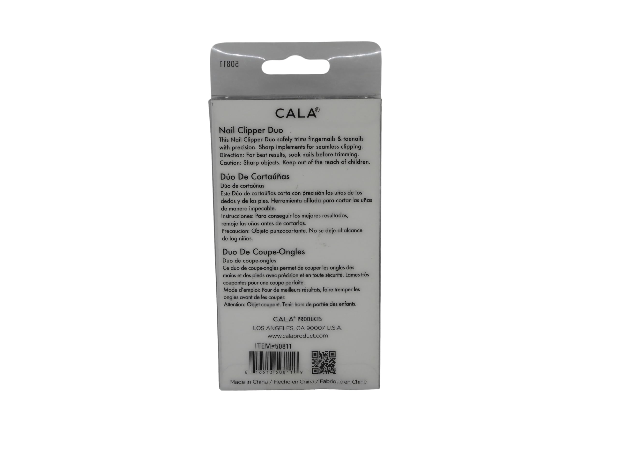 Cala Soft touch mint nail clipper duo