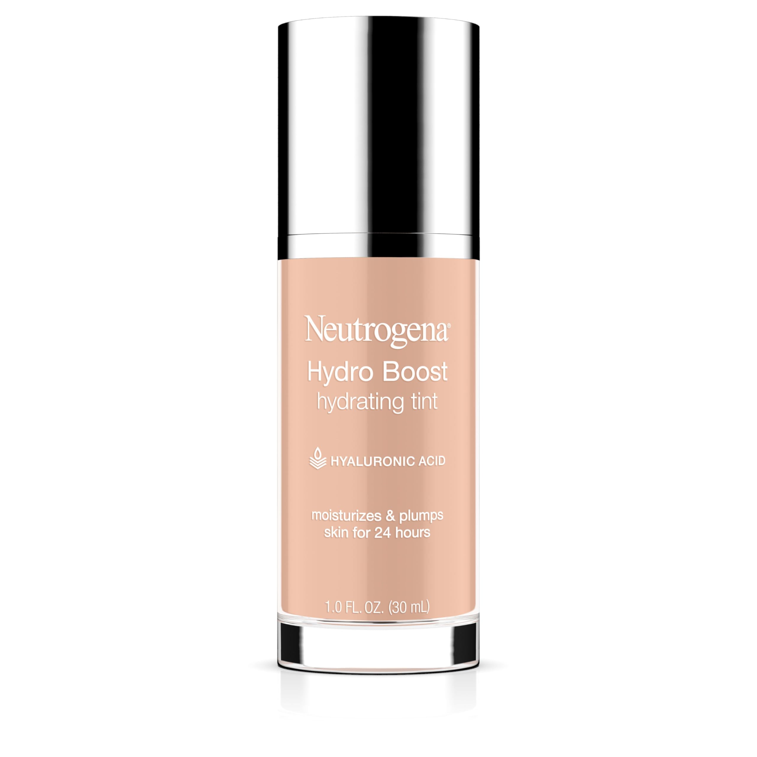 Neutrogena Hydro Boost Hydrating Tint Foundation Makeup for Dry Skin, with Hyaluronic Acid, Lightweight Oil-Free Water Gel, Non-Comedogenic, 20 Natural Ivory, 1.0 fl. oz