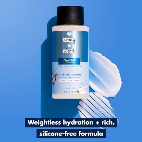 Love Beauty and Planet Weightless Volume Conditioner with Hylauronic acid Coconut Water & Mimosa Flower for Thin and Fine Hair Care 13.5 oz