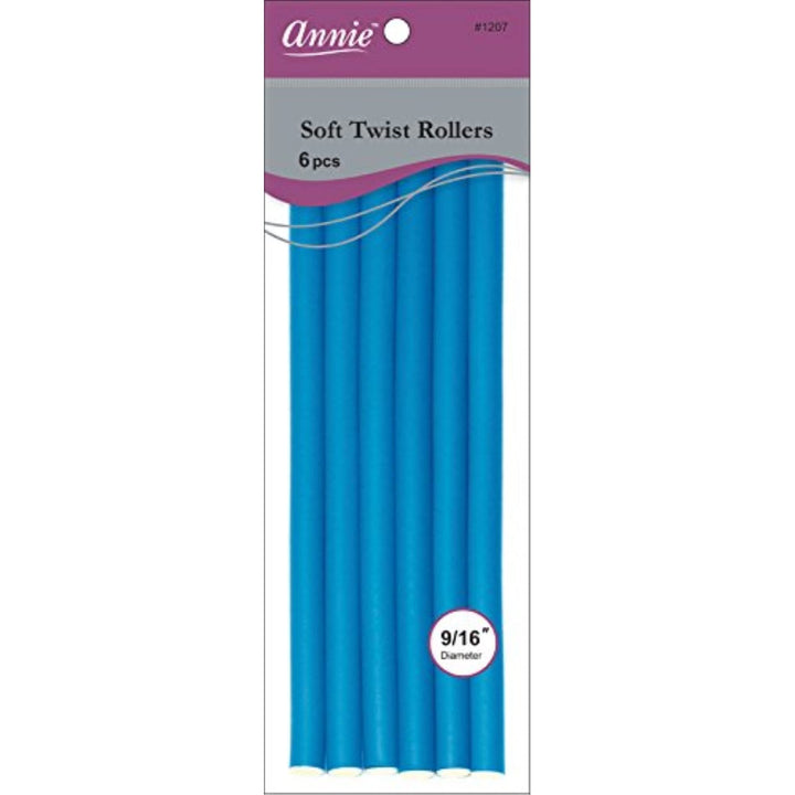 Annie 01207 Soft Twist Rollers, Blue, 6 Count