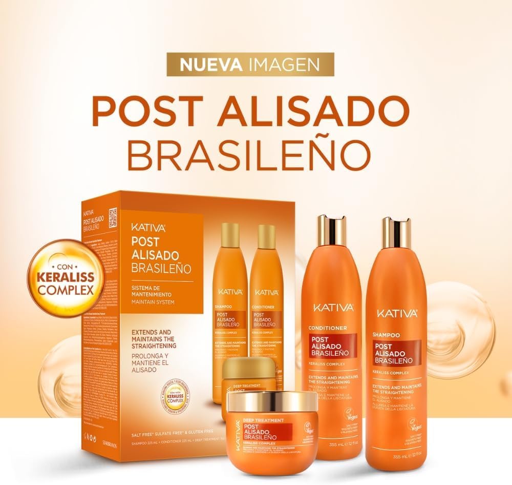 Kativa Tech Kativa Post Relaxer Kit X 3 Pack (Shampoo + Conditioner X 250 Ml 250 Ml + X X 250 Deep Treatment