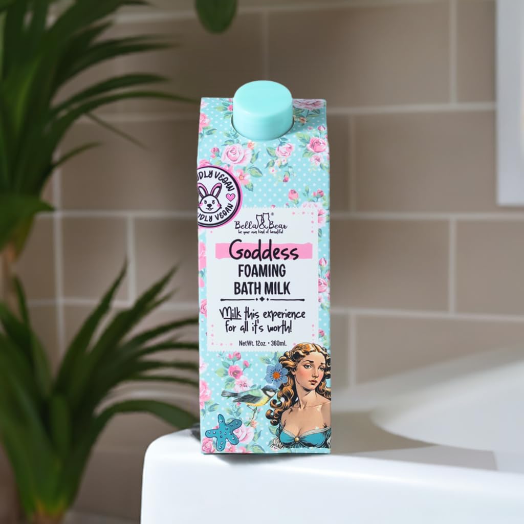 Bella & Bear Goddess Foaming Bath Milk - Gift for Women - Teens - Tweens - Vegan 12 oz