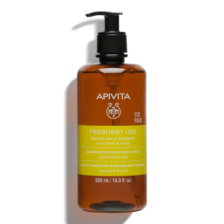 Apivita Frequent Use Gentle Daily Shampoo 500ml - Natural Sulfate-Free and Paraben-Free Shampoo with Chamomile and Honey - Hydrates, Offers Softness and Elasticity, Helps Prevent Split Ends