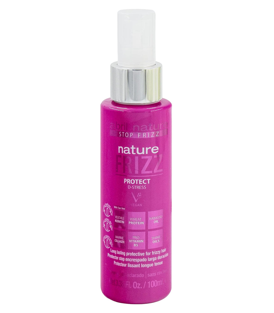 abril et nature - Professional Anti-Frizz Hair Care Set - Hydrates and Maintains Smooth Hair - Shampoo, Conditioner, and Serum Pack for Frizzy Hair - Softer and Shiner Hair - 550 ml/18,59oz