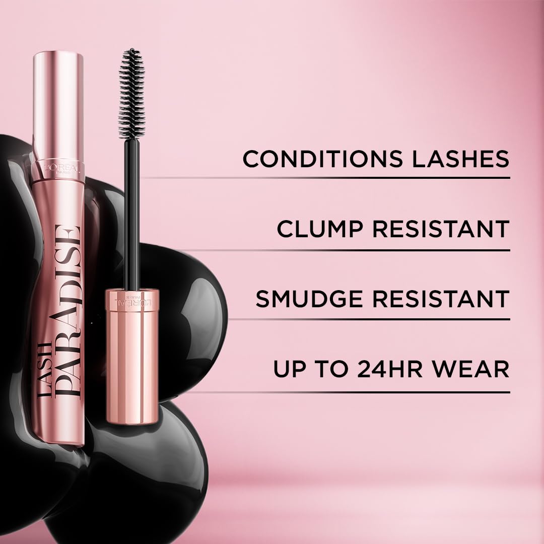L'Oréal Paris Voluminous Mascara, Voluptuous Volume, Intense Length, Feathery Soft Lashes, No Flaking - Pack of 2
