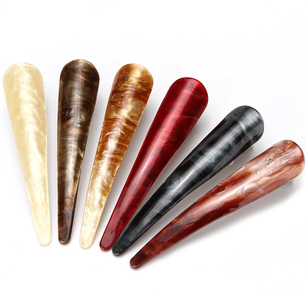 Yishenyishi 6Pack 3.3Inch Duck Teeth Bows Hair Clips Hair Grip Crocodile Accessories Hairpins Chic Styling Claw Hair Barrettes Makeover Pinch Clip - Classic