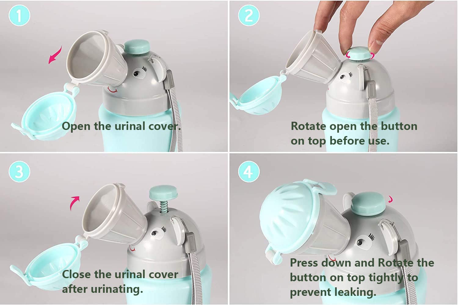 ONEDONE Portable Potty Baby Child Potty Urinal Emergency Toilet for Camping Car Travel and Kid Potty Pee Training (Blue)