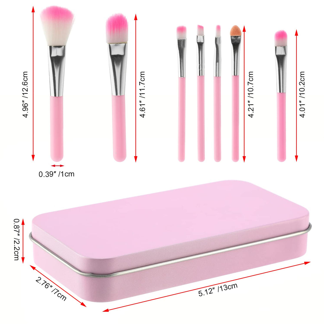 MWOOT 7Pcs Girl Makeup Brushes,Synthetic Fiber Make up Brush Set Foundation Blush eyeshadow Eyebrow Lip Brush Blending Cosmetic Beauty Brushes