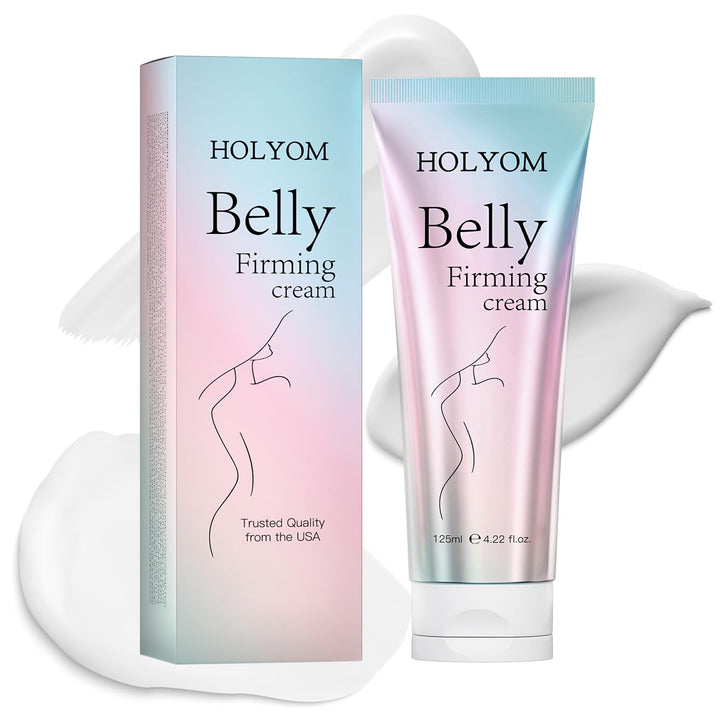 HOLYOM B Flat Belly Firming Cream: Premium Skin Tightening & Moisturizing for Stomach, Women Body Lotion for Firmness and Lift of Thighs & Butt - Pregnancy Skin Firming - 125ML(white)