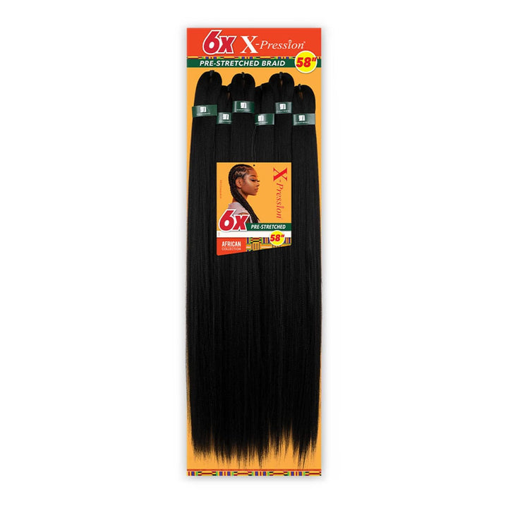 Sensationnel X-pression prestretched braiding hair - 6x braid 58 inch all kanekalon flame retardant synthetic braid for box braids and twists (2 DARKBROWN)