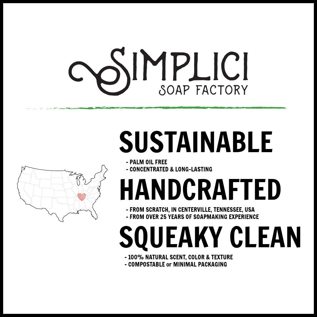 Simplici Lavender, Mint, & Charcoal Natural Soap (smooth + pure essential oils) 6 Bar Value Bag. Palm Free.