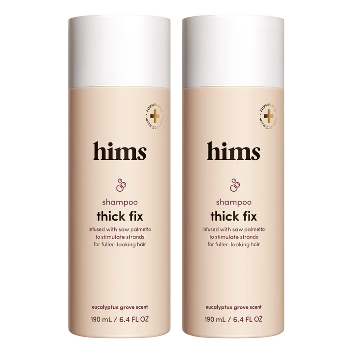 hims Thick Fix Hair Thickening Shampoo for Men, 2 Pack - Hair Loss Shampoo with Saw Palmetto and Niacinamide - No Parabens or Sulfates, Vegan and Cruelty Free - Eucalyptus Grove - 2 x 6.4 fl oz