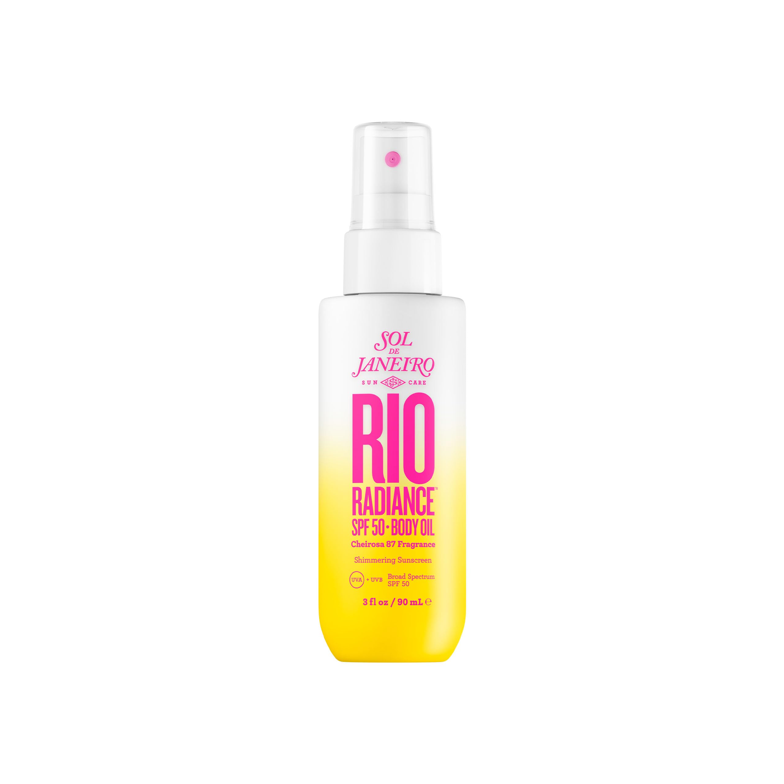 SOL DE JANEIRO Rio Radiance SPF 50 Shimmering Body Oil Broad Spectrum| Spray Sunscreen Dry Oil for Body | UV Protection | 3 fl oz.
