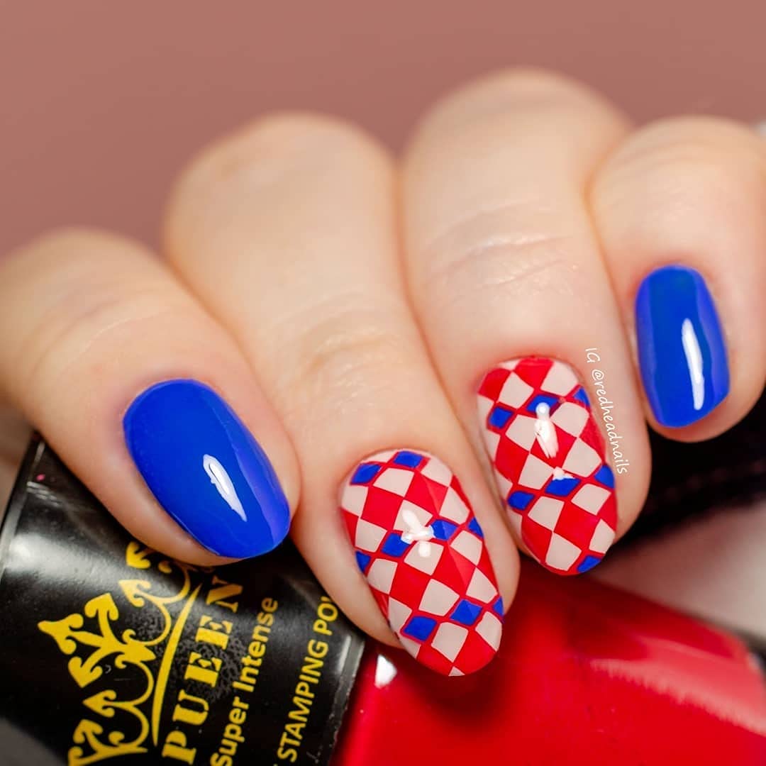 PUEEN Happy Holiday Stamping Polish Collection Set Big 5-Free Formula Nail Color Lacquer (816 - So Red + 815 - Amazon Moss) - BH000873