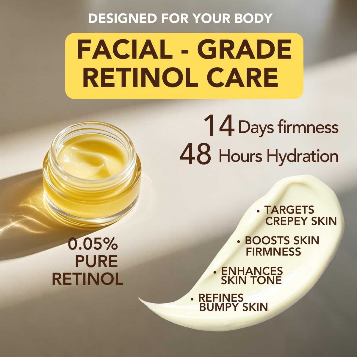 Ultra-Size Firming Retinol Body Lotion for Crepey Skin & Keratosis Pilaris with 0.05% Retinol, AHA, Collagen, Body Cream, Anti Aging Moisturizer 10.14 fl oz
