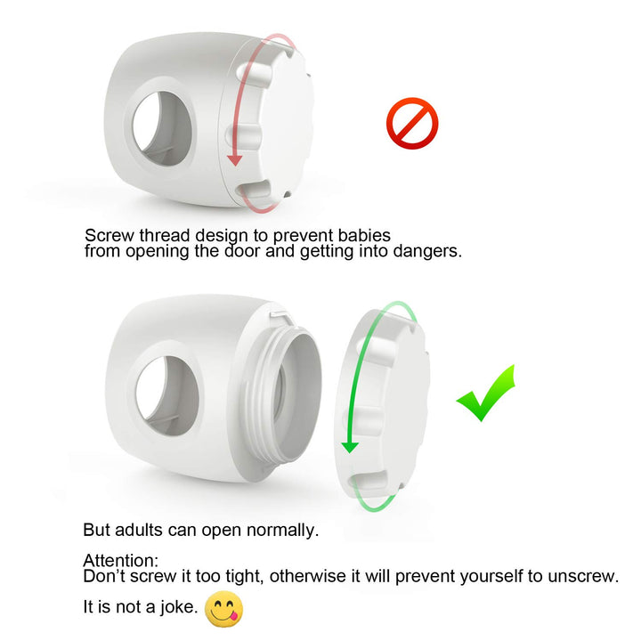 Uxoz Door Knob Safety Cover, 4 Pack Baby Safety Door Handle Cover, Screw Thread Design, Reusable, Reliable Solution to Prevent Kids from Popping Off The Covers