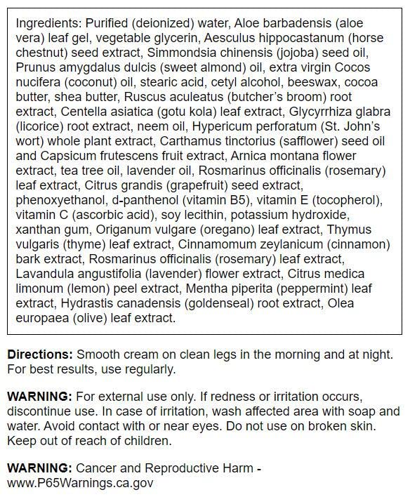 Swanson Leg Vein Essentials Cream - 4 fl Ounce (118 ml) - Supportive Cream for Healthy Leg Veins and Circulation