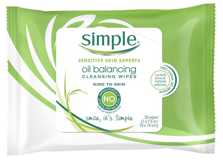 Simple Oil Balancing Wipes, 25 Count (3 Packs)