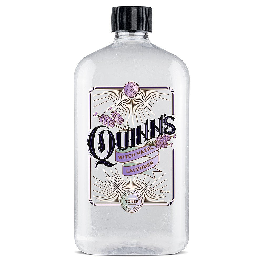 Quinns Alcohol-Free Witch Hazel 16oz - Lavender & Aloe Vera Natural Toner for Face & Skin
