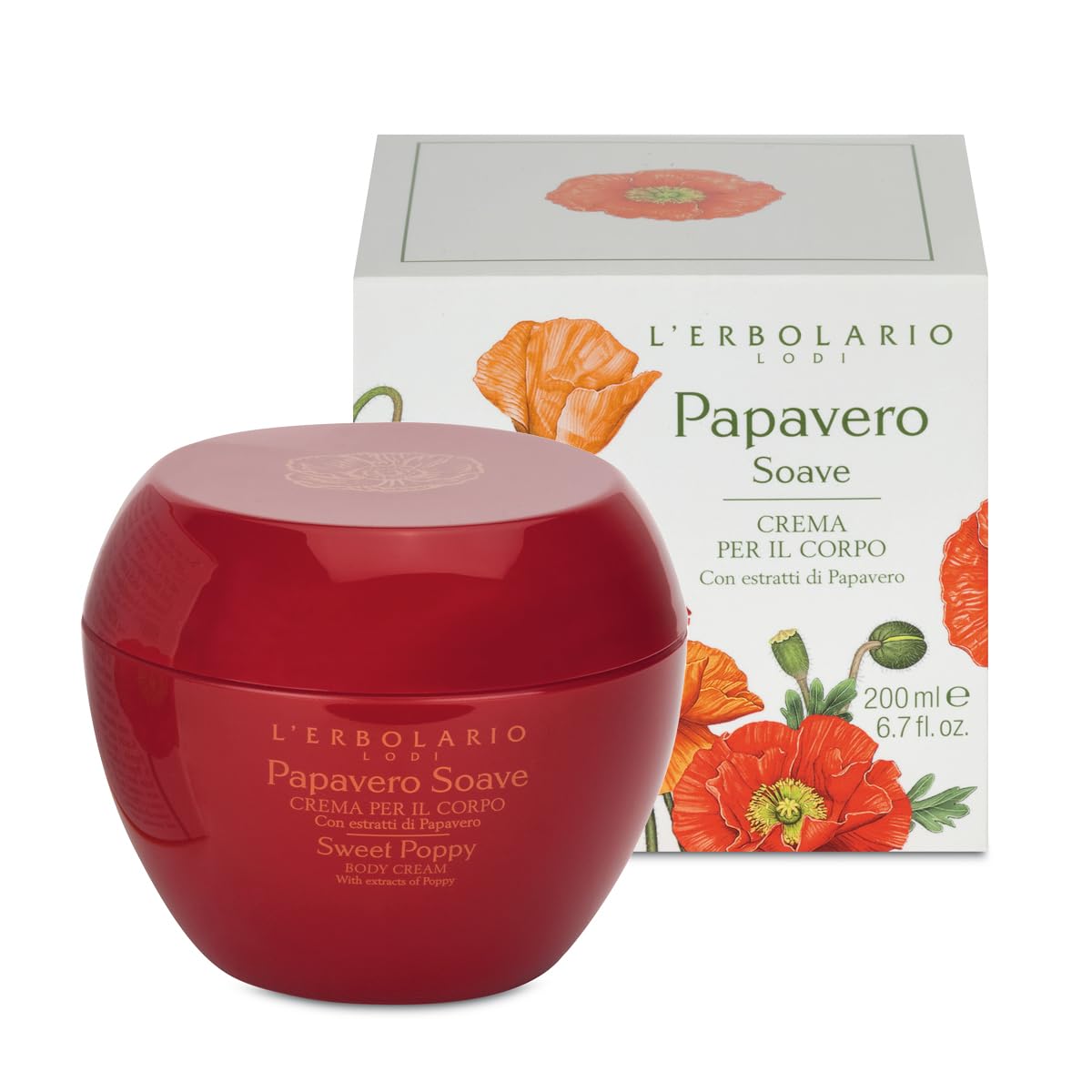 Papavero Soave (Sweet Poppy) Perfumed Body Cream by L'Erbolario Lodi